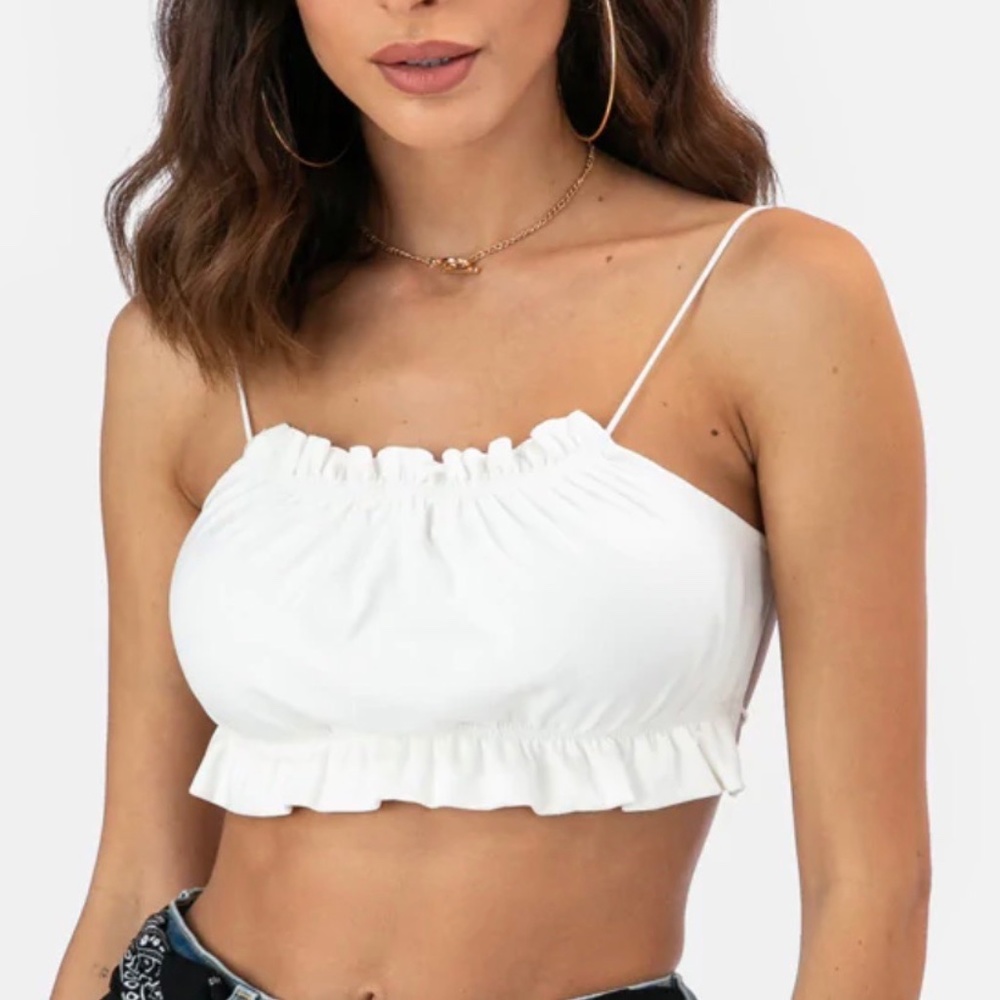 Open Back White Crop Top